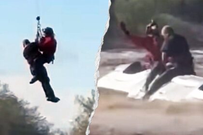Arizona sheriff’s helicopter crew rescues man stranded atop overturned truck in rapidly rising floodwaters