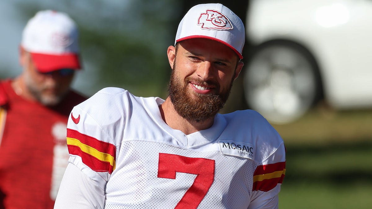 Harrison Butker smiles