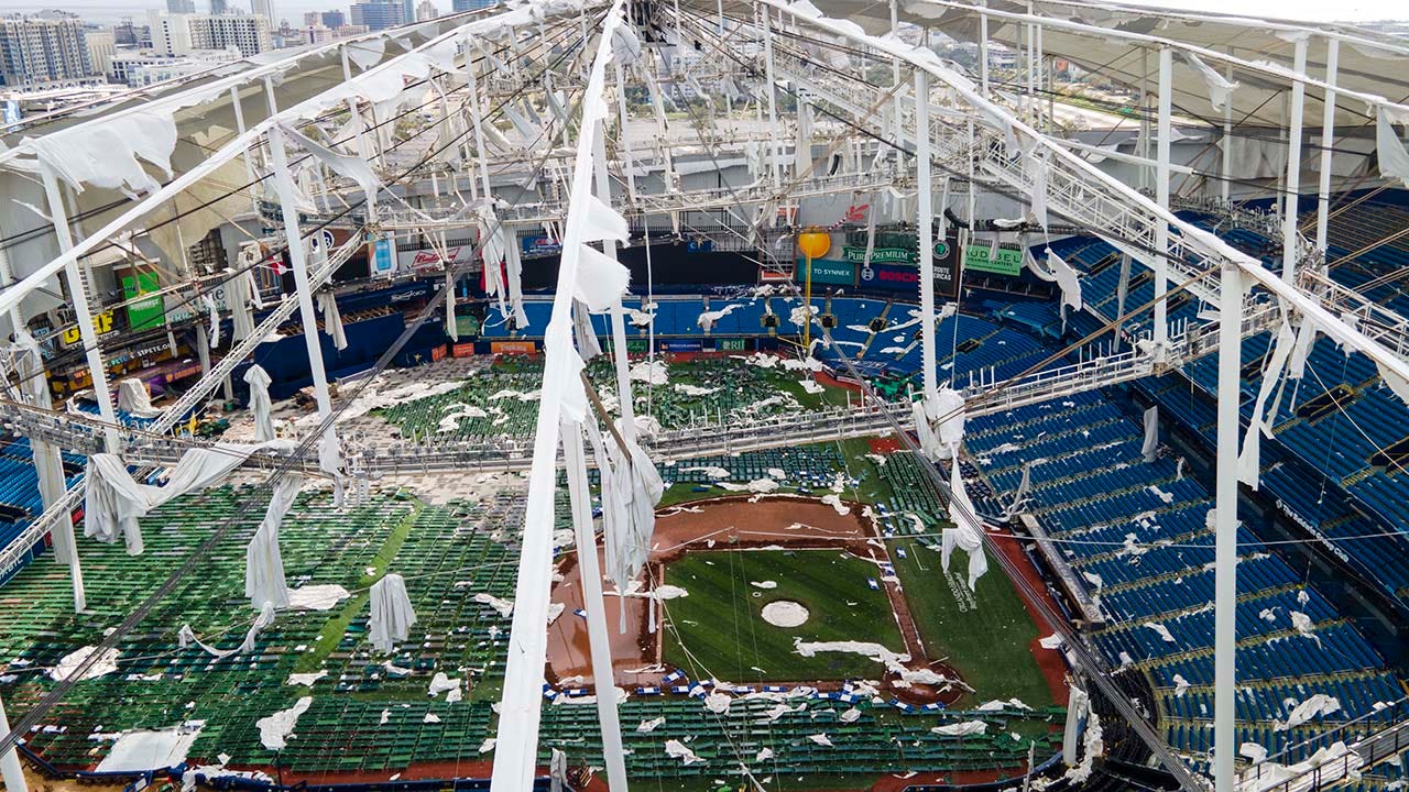 Florida city council changes mind on paying to repair Tampa Bay Rays’ ballpark after hurricane ripped roof off