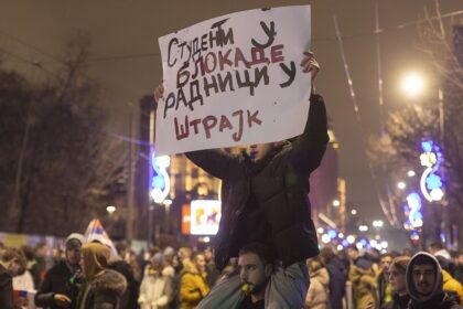 Student-led protesters in Serbia rally against populist government