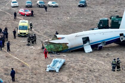 Russia being blamed for Azerbaijan Airlines plane that crashed hundreds of miles off course, killing dozens