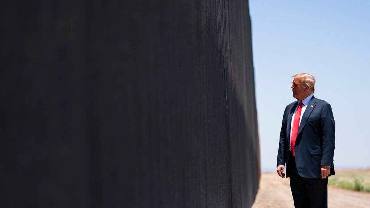 Trump at a part of the border wall