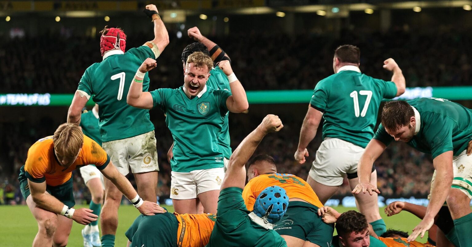 Ireland 22-19 Australia: Andy Farrell’s side end Autumn Nations Series on high after recovering to win in Dublin