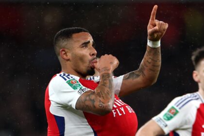 Arsenal 3-2 Crystal Palace: Gabriel Jesus hat-trick sends Gunners into EFL Cup semi-finals