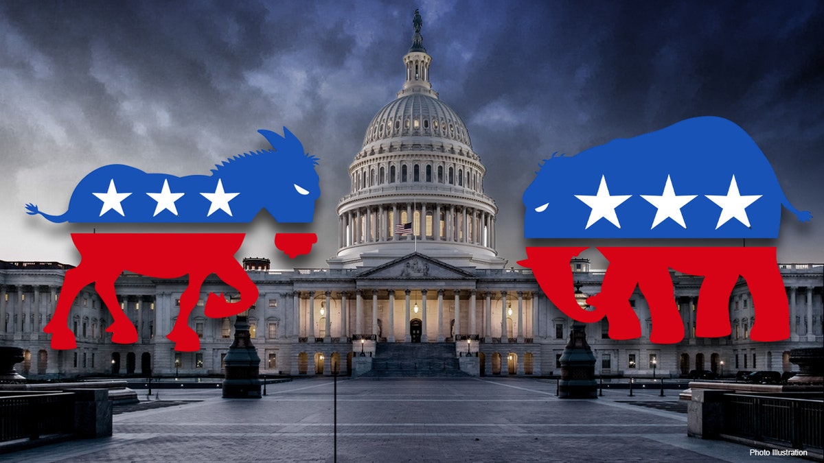 Donkey, elephant, capitol