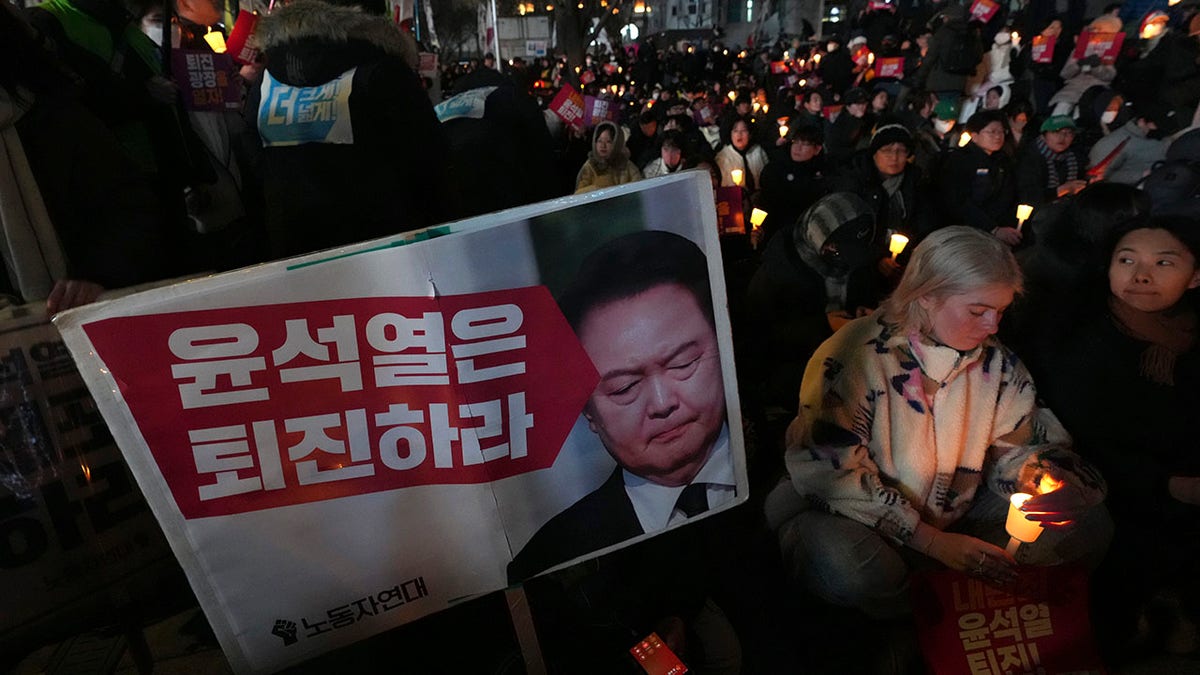 South Korea protesters after the president declared martial law.