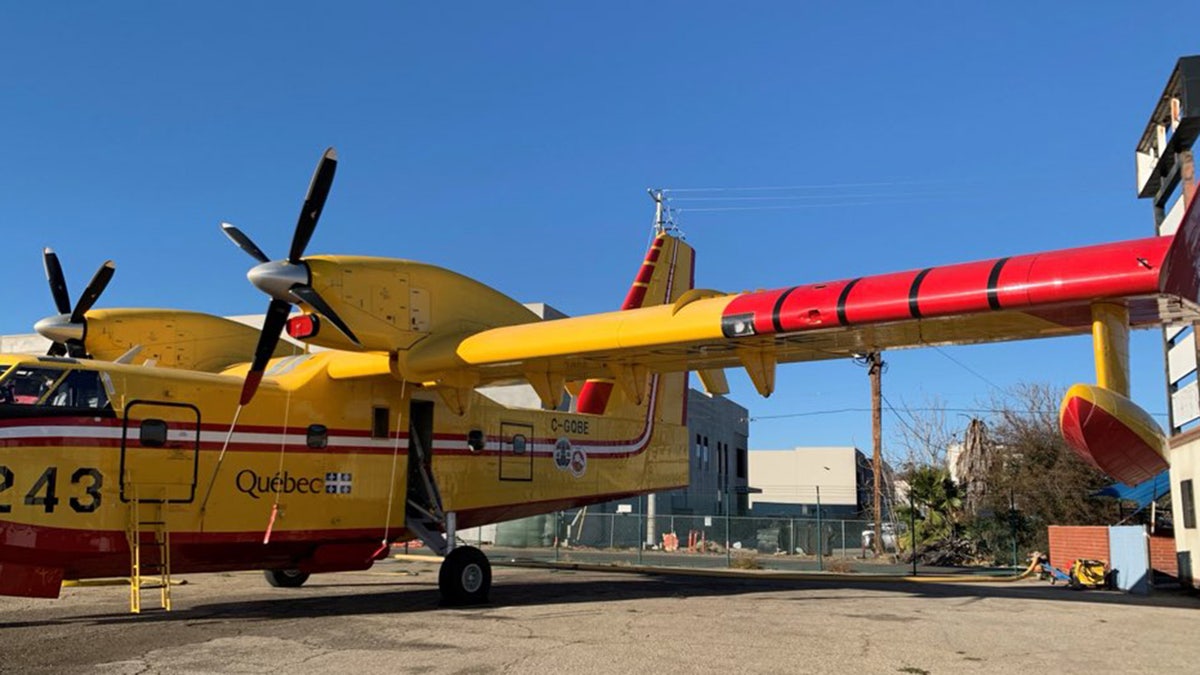 Canadian firefighting plane with hole in it from drone