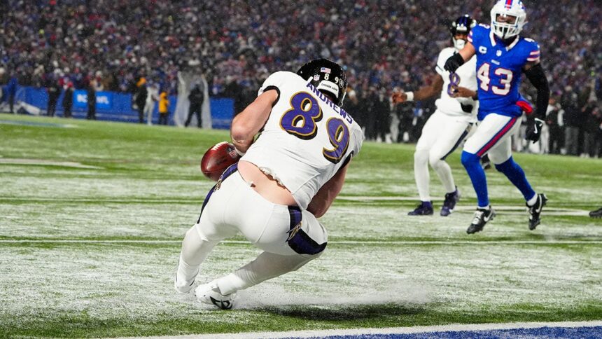 Ravens’ Mark Andrews faces scrutiny after two crucial mistakes in playoff loss to Bills