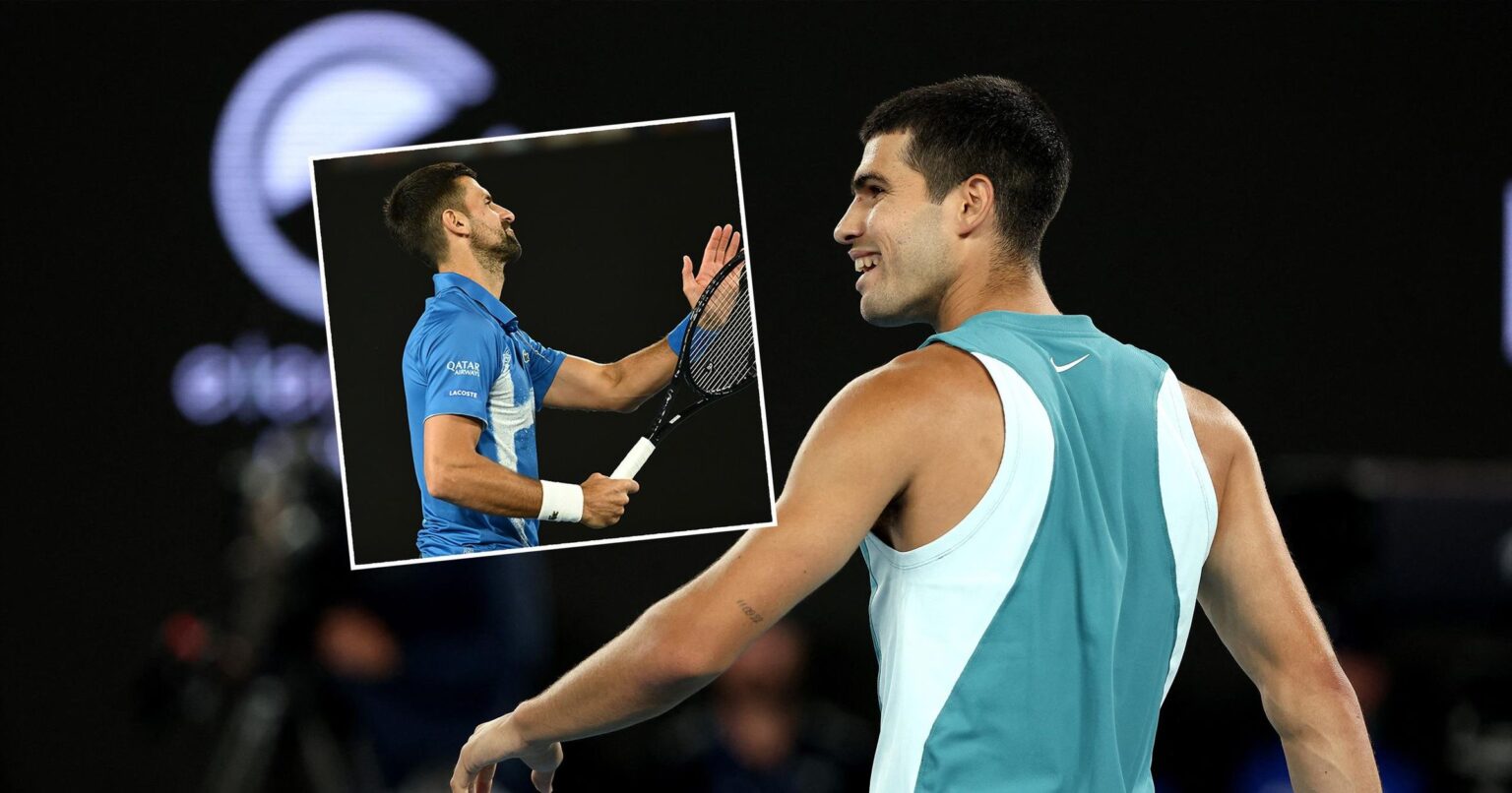 Novak Djokovic applauds ‘outrageous get’ from Carlos Alcaraz as fans go wild in pulsating Australian Open quarter-final