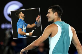 Novak Djokovic applauds ‘outrageous get’ from Carlos Alcaraz as fans go wild in pulsating Australian Open quarter-final