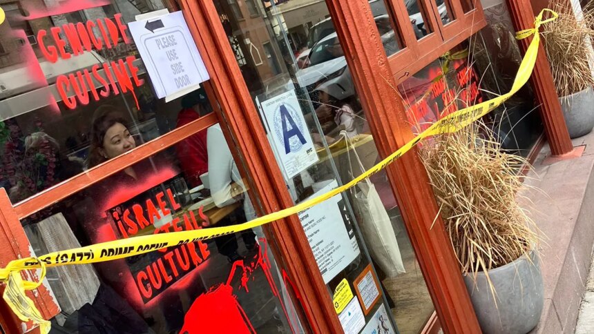 NYC mayor slams ‘despicable act of antisemitism’ after Israeli restaurant vandalized with ‘messages of hate’