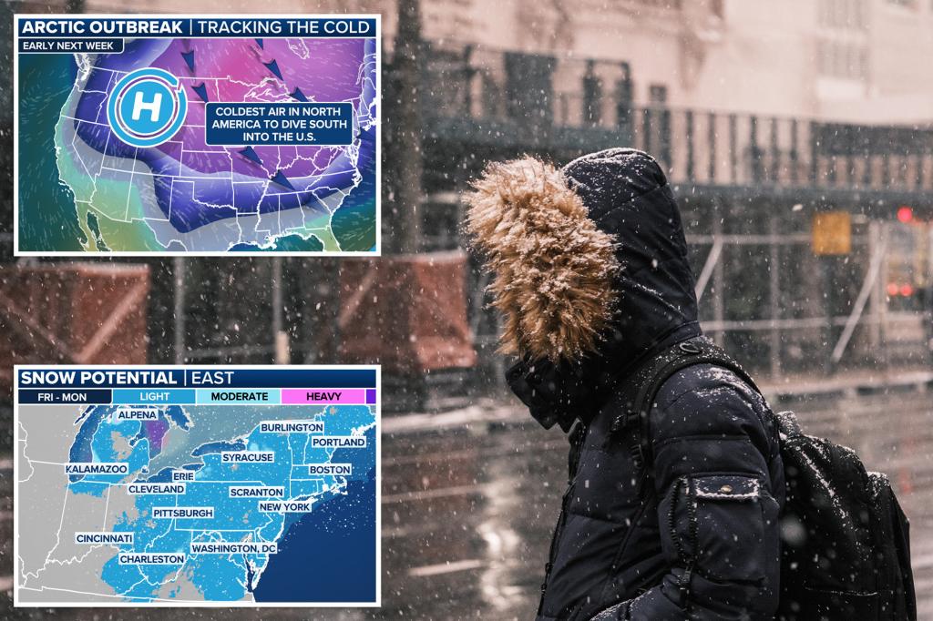 Winter storm systems to sweep across East this weekend ahead of massive arctic outbreak