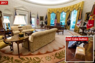 The Diet Coke button returns to the Oval Office after Trump inauguration 