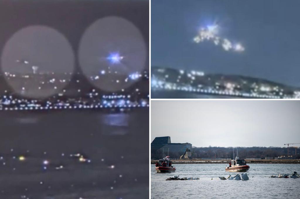 Chilling new videos give clearest view yet of DC plane crash, with debris falling into river after fireball