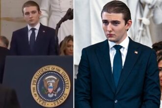 Tough-to-miss Barron Trump sends internet buzzing at dad’s inauguration: ‘Future president’