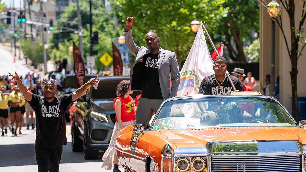 Khalid Kamau at Juneteenth parade