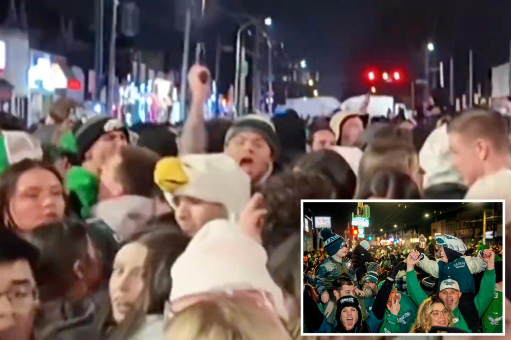 Disturbing video shows someone firing shots in the air as chaos erupts in Philadelphia after Eagles win