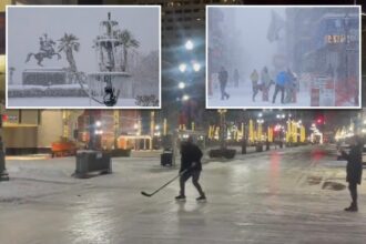 Southerners play ice hockey on New Orleans streets after historic winter storm