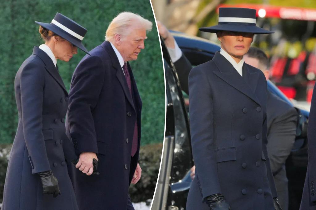 Melania Trump styles Inauguration Day outfit with a matching hat