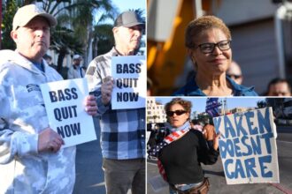 LA protestors rally outside Mayor Karen Bass’ home in wake of catastrophic wildfires: ‘Completely irresponsible’