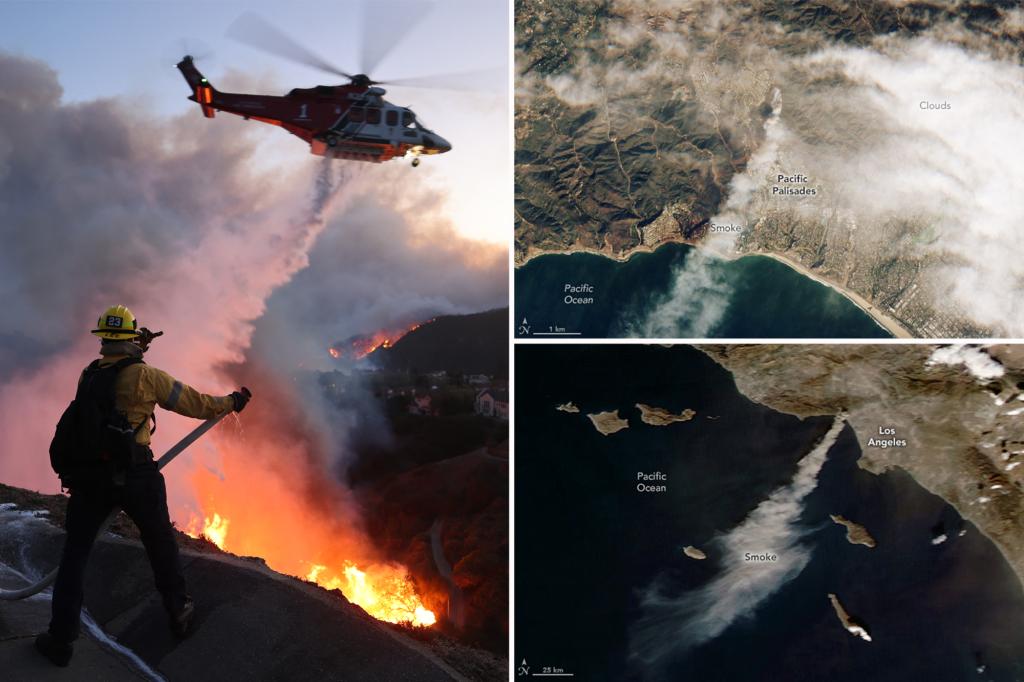 Smoke from LA wildfires is visible from space in grim satellite images