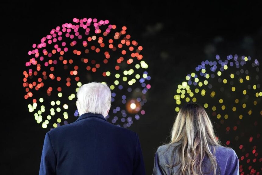 Trump watches fireworks alongside Melania during star-studded reception as inauguration weekend kicks off