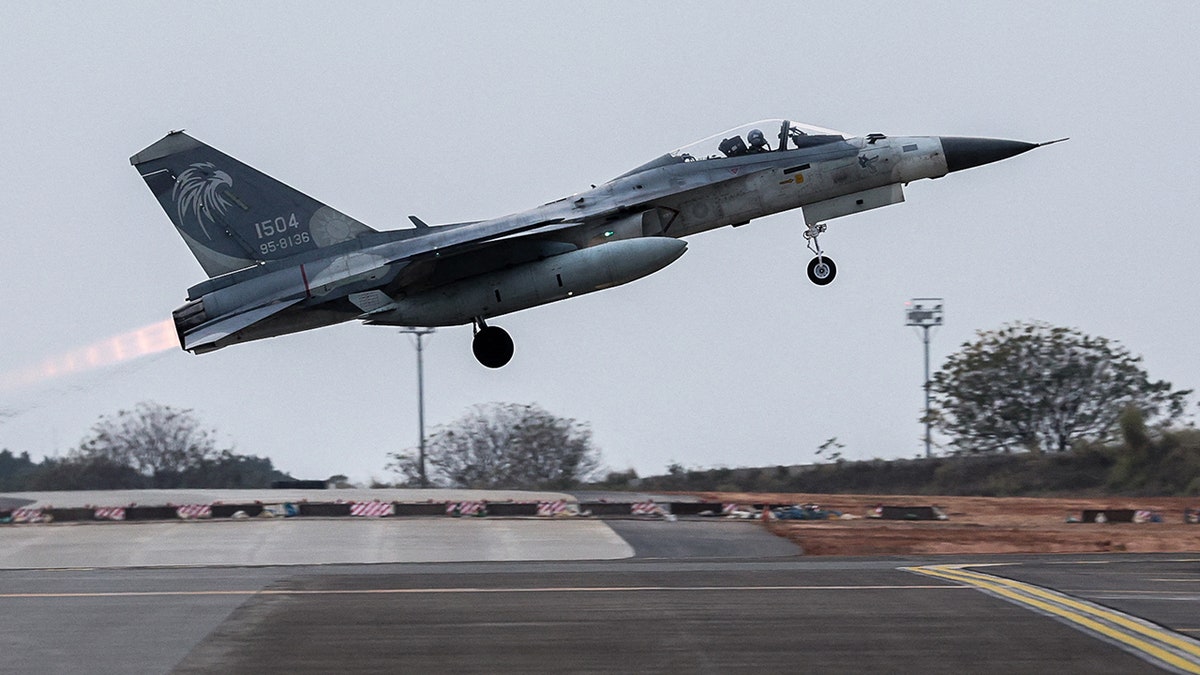 Taiwan fighter jet takes off