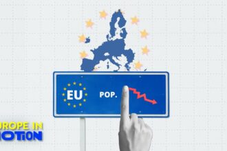 How will the EU population fluctuate with and without migration? 