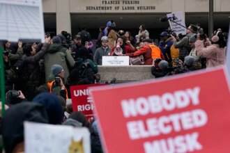 Protests erupt around the country against the new Trump administration’s policies