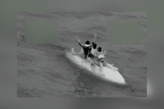 US Coast Guard rescues 3 after boat capsizes off Florida coast: video