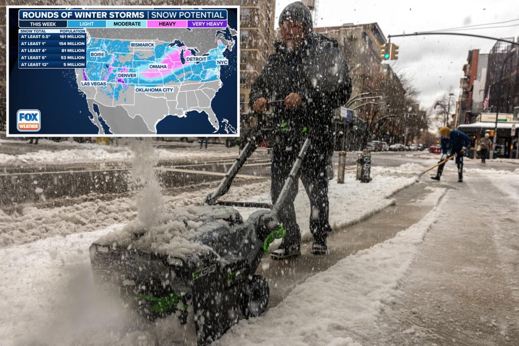 Three separate snow storms set to blanket the US this week — here’s how much snow New York City will get