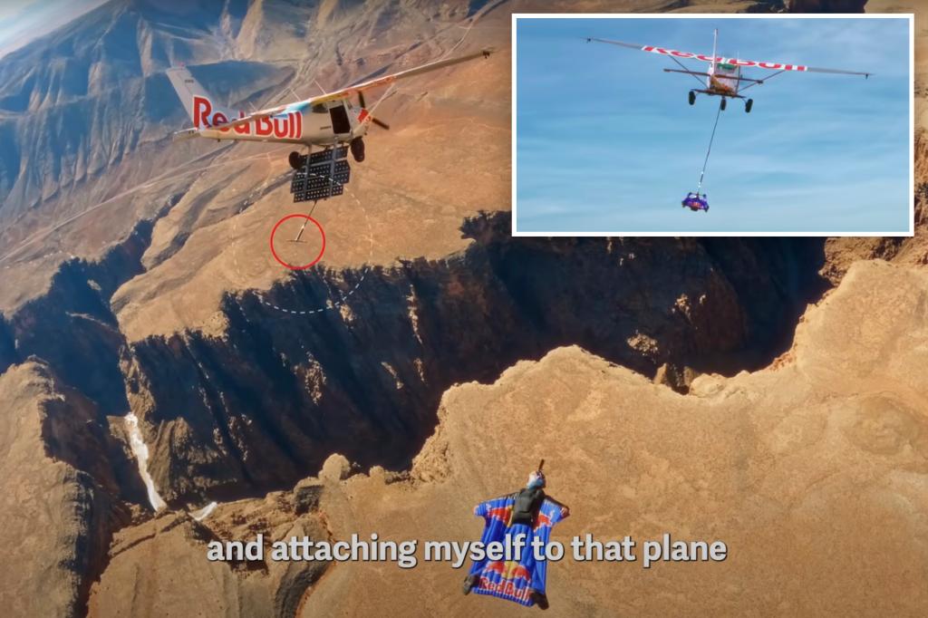 German daredevil becomes first person to achieve extreme skydiving stunt over Grand Canyon — see the heart-pounding video