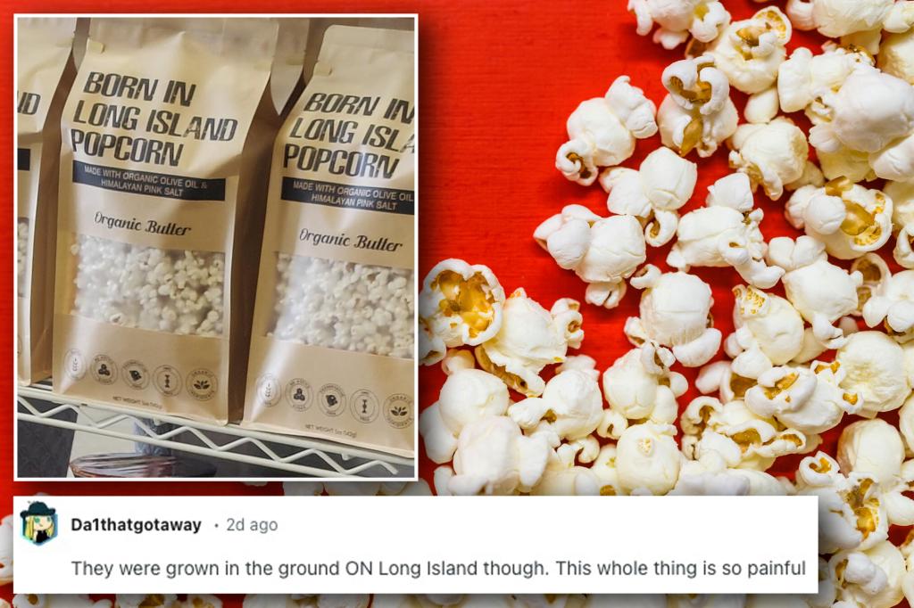 Popcorn brand ‘Born In Long Island’ slammed for prepositional sin: ‘Bond villains live IN islands’