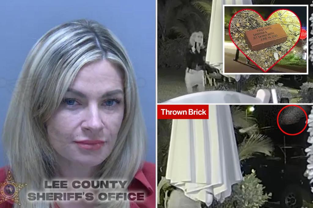 Florida woman caught on camera hurling commemorative ‘first date’ brick through ex hubby’s window despite denials: sheriff