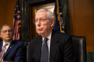 Mitch McConnell falls down stairs while exiting Senate chamber after HUD secretary vote