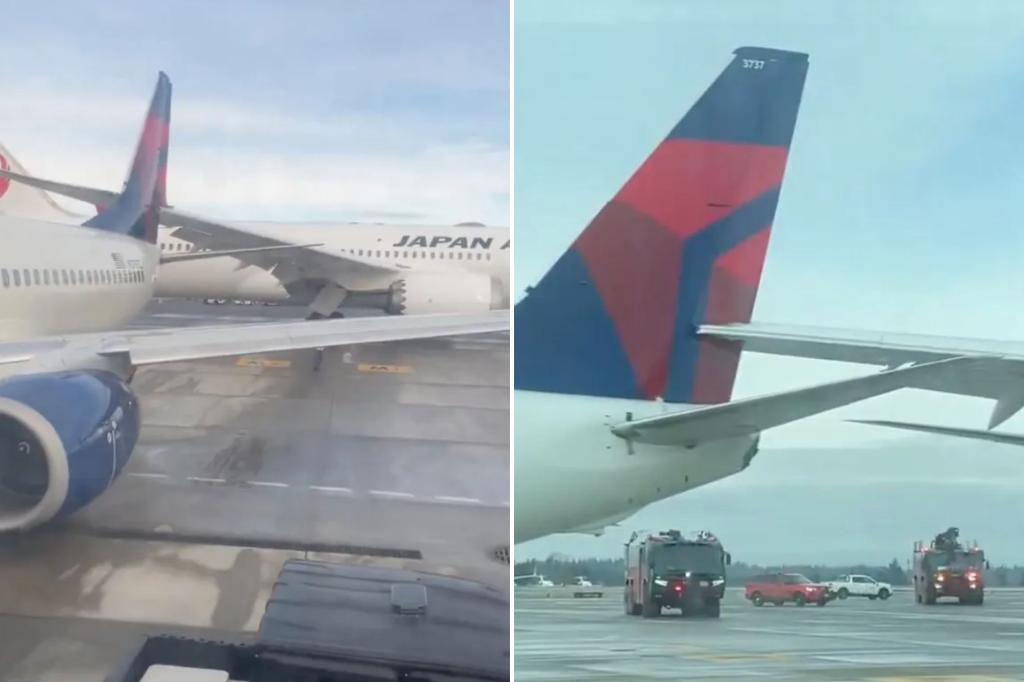 Japan Airlines plane collides with Delta jet at Seattle airport