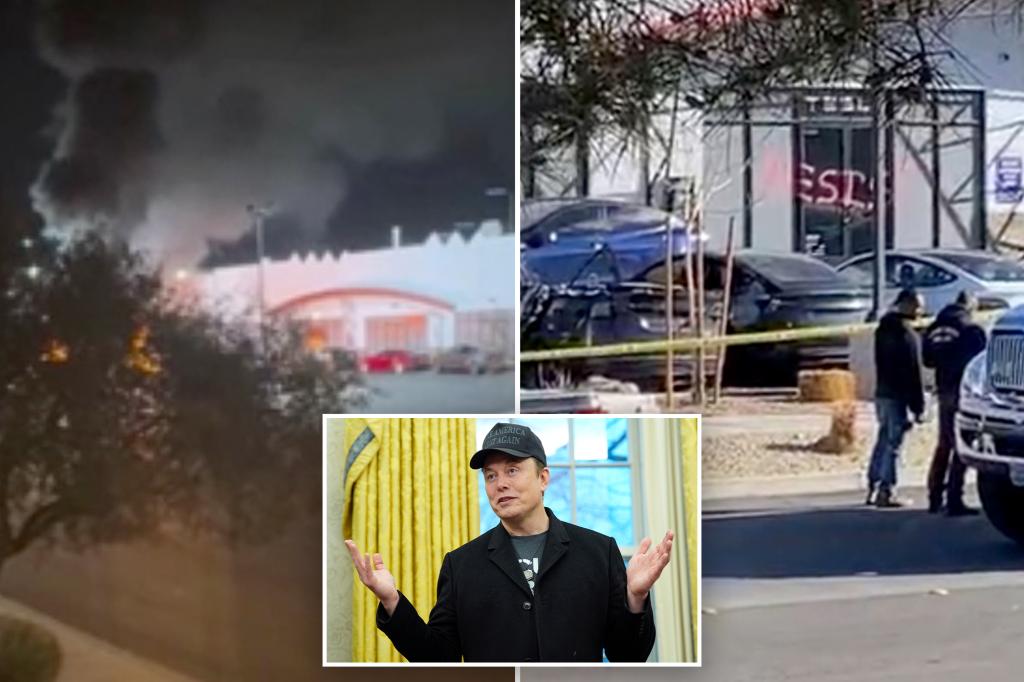 Teslas torched in video at Las Vegas service center in suspected anti-Elon Musk protest