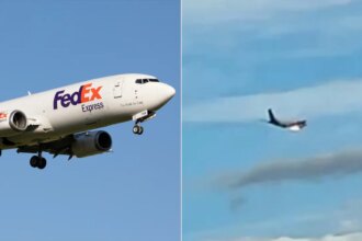 FedEx plane catches fire midair before making emergency landing