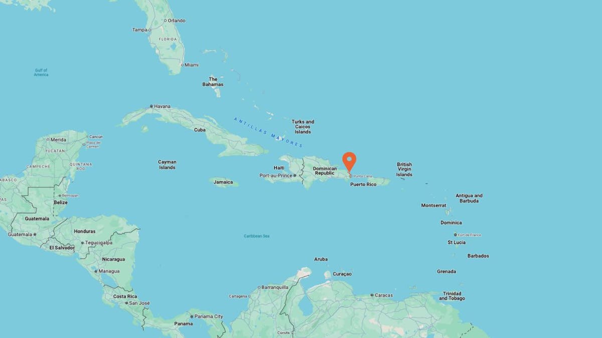 Punta Cana on a map