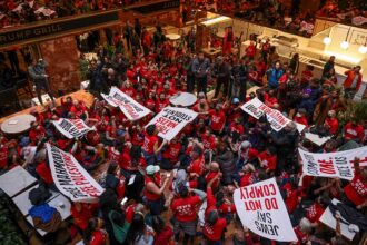 Protesters supporting Mahmoud Khalil occupy Trump Tower lobby