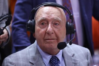 Dick Vitale breaks down during ACC championship game as he reflects on cancer journey