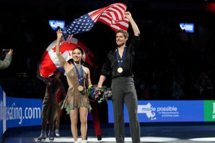American ice dancers defeat Canadian rivals for championship as tensions between countries continue