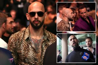 Social media influencer Andrew Tate sits cageside for UFC 313 amid trafficking charges