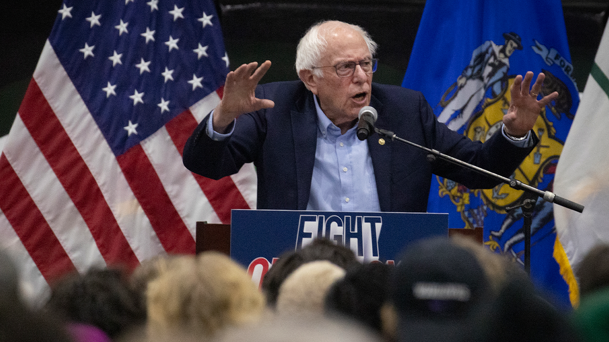 Bernie Sanders at rally