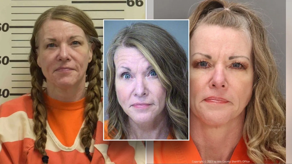 Three Lori Vallow mugshots side by side