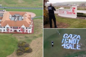 Trump’s Scottish golf resort vandalized by pro-Palestine group over Gaza stance