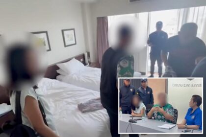 Tourist couple caught having sex in the middle of the street in Thailand