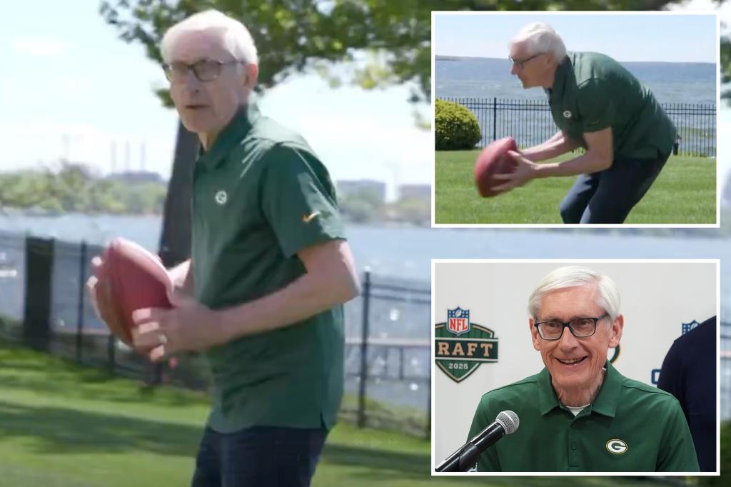 Democrat Wisconsin Gov. Tony Evers mocked over ‘cringe’ video ahead of NFL draft: ‘First time holding a football?’ 