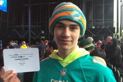 NFL hopeful returns to draft as prospect nearly 10 years after stepping on stage to announce Dolphins pick
