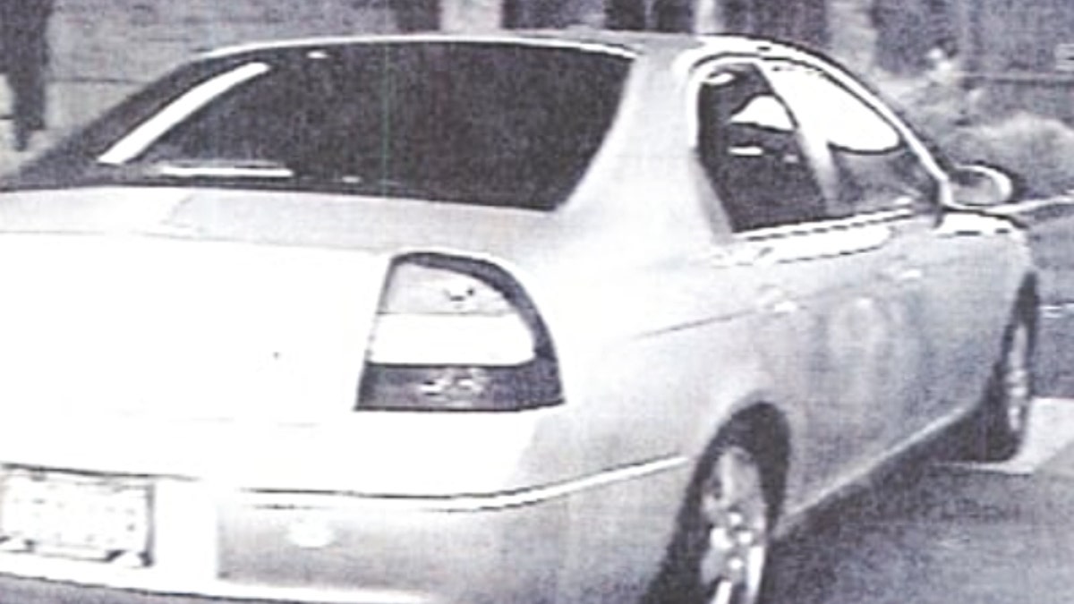 A black-and-white photo of Thomas Sanders' vehicle